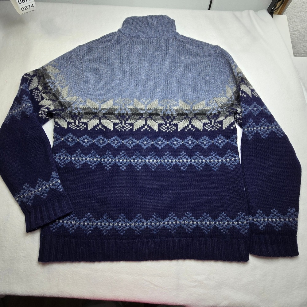 Eddie‎ Bauer Heritage Sweater Mens Wool Quarter Zip Nordic Fair Isle Pullover - Picture 5 of 12